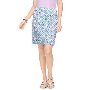 Talbots Womens Petite 8P Canvas A-Line Skirt in Medallion